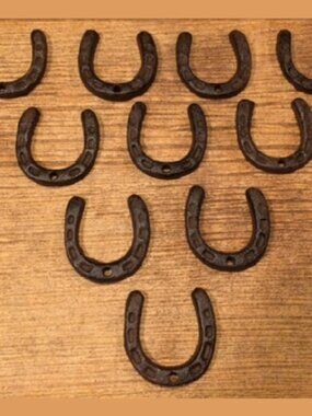 Ten (10) X-Small Horse Shoe Rustic Cast Iron 2" Tall Set of Ten (10) 0170-05211